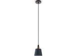 PACO HOME Pendelleuchte "MARTA", schwarz (schwarz grau), Ø 15cm H: 21cm, Leuchten, Wohnzimmer Esszimmer Industrial Design E27 Stoffschirm 1,5m Kabel, Pendelleuchte