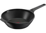 Wok TEFAL "Robusto", schwarz, B:30,9cm H:11,8cm L:50,8cm Ø:28cm, Pfannen, Wok, Aluguss, Antihaftversiegelung, Thermo-Signal, alle Herdarten,Induktion
