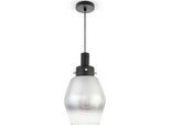 PACO HOME Pendelleuchte "DORA", schwarz (silberfarben), Ø 14cm, Leuchten, Hängelampe Pendelleuche Glas Esstisch Industriell Vintage E27 Modern, Pendelleuchte