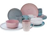 Kombiservice CREATABLE "Geschirr-Set Modern Fashion", bunt, 16 Stk., Steinzeug, Geschirr-Sets, Kombiservice, Service, unregelmäßige Sprenkel, 16 Teile, für 4 Personen