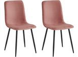4-Fußstuhl HELA "LEIPZIG", schwarz (altrosa, schwarz, schwarz, altrosa), B:44cm H:92cm T:54cm, Metall, Polyester, Stoff, Stühle, 4-Fußstuhl, 4-Fuß,Rundrohrgestell konisch,Cordoptik,Sitzschale gespolstert