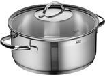 Bratentopf SILIT "Achat", silber (edelstahl), B:25,5cm H:16,8cm L:33,5cm Ø:24cm, Töpfe, Bratentopf, rostfrei, Silitherm-Allherdboden, induktionsgeeignet