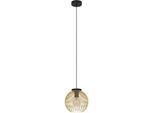 EGLO Hängeleuchte "VENEZUELA Pendellampe, Esszimmerlampe, Metall, schwarz, gold, E27", gold (schwarz, goldfarben), Ø 23,5cm H: 110cm, 1 Stk., Leuchten, Esstischlampe, Pendelleuchte, Drahtschirm, 1 flammig, 110x23,5cm, Hängeleuchte