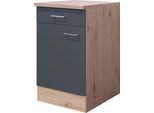 Unterschrank FLEX-WELL "Morena", grau (basaltgrau, san remo eiche), B:50cm H:85cm T:60cm, Holzwerkstoff, Schränke, Unterschrank, (B x H x T) 50 x 85 x 60 cm