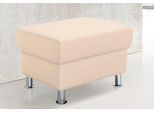 Hocker TRENDMANUFAKTUR "Rondo, Polsterhocker zur Serie, Breite 67 cm, Füße chromfarben", beige (creme), B:67cm H:46cm T:53cm, Microfaser PRIMABELLE (100% Polyester);Kunstleder SOFTLUX;Struktur (54% Polyacryl, 46% Polyester);NaturLEDER (echtes Rindsleder) im Sitz, Korpus in Kunstleder SOFTLUX, Hocker, Hocker, Fußhocker wahlweise mit Federkern, in verschiedenen Bezügen bestellbar