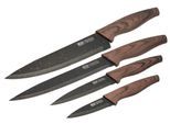 Messer-Set RESTO KITCHENWARE "Carina, Edelstahlmesser 4-teilig in Magnet-Geschenkbox", braun (schwarz, braun), Edelstahl, Kochmesser-Sets, Messer-Set, Kochmesser, Tranchiermesser, Universalmesser, Gemüsemesser