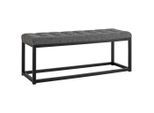 Mid.you Hockerbank, Grau, Metall, Textil, 2-Sitzer, 120x45x42 cm, Esszimmer, Bänke, Sitzbänke