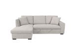 Möbelix , Creme , Textil , Uni , Füllung: Schaumstoffflocken,Schaumstoffflocken , Ottomane links, L-Form , 239x158 cm , Schlafen auf Sitzhöhe, Rücken echt, Liegefunktion , Wohnzimmer, Sofas & Couches, Wohnlandschaften, Ecksofas