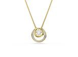 Kette mit Anhänger SWAROVSKI "Schmuck Geschenk Hyperbola Halskette", gold (gelbgoldfarben, kristallweiß), Halsketten, Damen, Metall, mit Swarovski Kristall