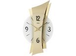 Wanduhr AMS "9397", gold (goldfarben), Wanduhren, B/H/L: 6cm x 46cm x 23cm, Wanduhr, Quarzuhr,Wohnzimmer,Esszimmer,Küche,Made in Germany,Büro,Flur