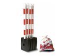 Moravia Kettenständer Set klappbar rot/weiß 4 Pfosten 50 x 900 mm + 10 m Kette 4 Stk. (175.16.132)