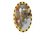 Moravia Industriespiegel aus Acryl rund 800 mm Rahmen schwarz/gelb + Schelle (253.14.690)