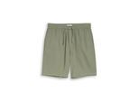 TOM TAILOR DENIM Herren TTRELAXED Shorts mit Leinenanteil, grün, Uni, Gr. M
