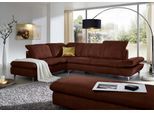 Ecksofa W.SCHILLIG "Taoo, elegant und zeitlos, bequem, L-Form, Breite 296cm", braun (copper s41), B:296cm H:84cm T:242cm, Longlife fabric Velourgewebe S41 (100% Polyester), Sofas, Ecksofa, mit Sitziefenverstellung & Kopfteilverstellung