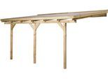 Terrassendach WEKA "671, verschiedene Größen", braun (kdi), B:424cm T:306cm, Kunststoff, Massivholz, Terrassenüberdachungen, Terrassendach, Pfostenstärke 90 mm