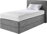 Boxspringbett, grau, B:115cm L:205cm, Microvelours (100% Polyester), WESTFALIA SCHLAFKOMFORT, Komplettbetten, Boxspringbett, wahlweise mit Kaltschaum-Topper
