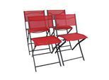 Gartenstuhl VCM "4-tlg. Gartenstuhl Balkonstuhl Klappstuhl Sumila", rot, B:45cm T:46cm, Obermaterial: 80% Textilmaterial TEXMAT. 20% Metall MT., Stühle, Gartenstuhl