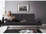 2,5-Sitzer W.SCHILLIG "broadway Designsofa mit hohem Sitzkomfort", grau (anthrazit s37), B:236cm H:94cm T:96cm, Stoff S37 (100% Polyester): Luxus-Microfaser in Lederoptik, Sofas, 2 5-Sitzer, Sitztiefenverstellung, Kopfteil- & Seitenteilverstellung, Breite 236cm
