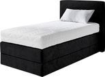 Boxspringbett, schwarz, B:105cm L:205cm, Microvelours (100% Polyester), WESTFALIA SCHLAFKOMFORT, Komplettbetten, Boxspringbett, wahlweise mit Kaltschaum-Topper