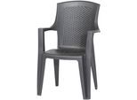Gartensessel PROGARDEN "Eden", grau (anthrazit), B:55cm H:91cm T:46cm, Sessel, Gartensessel, bestehend aus 2 Stapelsesseln