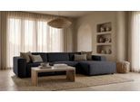 Ecksofa OTTO HOME "Jorrena, extra weicher Chenille-Stoff", schwarz (dunkelgrau), B:316cm H:73cm T:166cm, 100% Polyester, Sofas, Ecksofa, L-Form, 3 Komfortstufen, Breite 316 cm, mit Wellenunterfederung