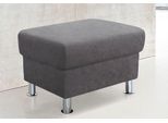 Hocker TRENDMANUFAKTUR "Rondo, Polsterhocker zur Serie, Breite 67 cm, Füße chromfarben", grau (anthrazit), B:67cm H:46cm T:53cm, PRIMABELLE-Microfaser (100% Polyester);SOFTLUX-Kunstleder;Strukturstoff (23% Polyacryl, 77% Polyester);NaturLEDER (handschuhweiches Rindsleder), Hocker, Hocker, Fußhocker wahlweise mit Federkern, in verschiedenen Bezügen bestellbar