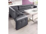Essbank EXXPO - SOFA FASHION "Barista, bequem und elegant, hohe Bodenfreiheit", grau (sand), B:265cm H:83cm T:199cm, Luxus-Microfaser (100% Polyester), Sitzbänke, Essbank, Eckbank Barista bequem und elegant, hochwertige Detailverarbeitung