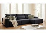Ecksofa OTTO HOME "Jorrena, extra weicher Chenille-Stoff", dunkelgrau, B:346cm H:86cm T:166cm, 100% Polyester, Sofas, Ecksofa, L-Form, 3 Komfortstufen, Breite 346 cm, mit Wellenunterfederung