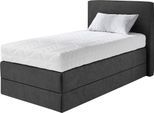 Boxspringbett, grau (anthrazit), B:105cm L:205cm, Microvelours (100% Polyester), WESTFALIA SCHLAFKOMFORT, Komplettbetten, Boxspringbett, wahlweise mit Kaltschaum-Topper