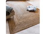 Teppich LUXOR LIVING "Salo", beige (natur), B:80cm H:6mm L:200cm, Jute, Teppiche, Teppich, Juteteppich, handgeflochten, 100% Naturfaser, Wohnzimmer