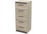 Kommode DEMEYERE GROUP "Watson", braun (kronberg eich, waterford), B:42,8cm H:107cm T:39,6cm, Holzwerkstoff, Sideboards, Kommode, Schubkatenkommode 5 Schubladen