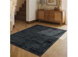 Teppich VIKOSA "Noemi", anthrazit, B:80cm H:10mm L:150cm, Viskose, Teppiche, Teppich, Dezenter Glanz, Weich, Seidenoptik, Viskose, Wohnzimmer, Schlafzimmer