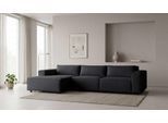 Ecksofa OTTO HOME "Jorrena, extra weicher Chenille-Stoff", schwarz (dunkelgrau), B:316cm H:73cm T:166cm, 100% Polyester, Sofas, Ecksofa, L-Form, 3 Komfortstufen, Breite 316 cm, mit Wellenunterfederung