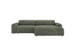 Ecksofa, Olivgrün, Kunststoff, 3-4-Sitzer, Füllung: Schaumstoffflocken, Ottomane rechts, L-Form, 292x178 cm, Rücken echt, Wohnzimmer, Sofas & Couches, Wohnlandschaften, Ecksofas