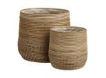 Möbelix , Naturfarben , Holz , Rattan , rund,rund , Plastikeinsatz , Dekoration, Blumen & Blumentöpfe, Übertöpfe