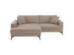 Möbelix , Braun , Textil , Uni , Füllung: Schaumstoffflocken,Schaumstoffflocken , Ottomane links, L-Form , 228x174 cm , Rücken echt, haustierfreundlicher Bezug , Wohnzimmer, Sofas & Couches, Wohnlandschaften, Ecksofas
