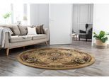 Teppich THEKO "Gabiro 856" Gr. 42, beige, H:10mm Ø:300cm, Kunstfaser, Teppiche, Teppich, Kurzflor, Orient-Optik, ideal im Wohnzimmer & Schlafzimmer