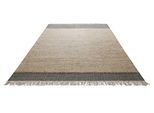 Teppich GREEN LOOOP "Viktor GL-82303", braun (anthrazit braun,anthrazit braun), B:160cm H:4mm L:230cm, Jute, Teppiche, Teppich, Naturfaser Teppich aus 80% Jute 20% Baumwolle, mit Fransen, Wohnzimmer