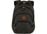 Laptoprucksack TRAVELITE "BASICS Melange", Gr. B/H/T: 31cm x 45cm x 16cm, braun, Polyester, unifarben, Basic, Rucksäcke Laptoprucksack, ideal für Freizeit, Arbeit, Schule und Reisen