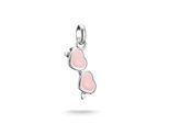 Charm-Einhänger THOMAS SABO "Charm Pink Sunglasses - Connect", silberfarben, rosa, Charms, Damen, Silber 925 (recycelt), Emaille