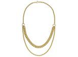 Kette ohne Anhänger JOBO "Mixed Chain 2-reihig", goldfarben, Halsketten, Damen, Silber 925 (Sterlingsilber), L: 45, 925 Silber vergoldet 45 cm