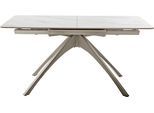 Esstisch MCA FURNITURE "CERRITO Auszugtisch 160-220 cm - marmoriert", beige (creme marmoriert, taupe matt lackiert, creme marmoriert), B:160cm H:76cm T:90cm, Keramik / Natursteinoptik 11 mm - creme marmoriert;Gestell: Metall, taupe matt lackiert, Tische, Esstisch, Keramik,Metall,Synchronauszug,ausziehbar,8-10 Personen