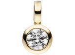Runder Anhänger JOBO, gold (gelbgold 333), Schmuckanhänger, Damen, Gelbgold 333, rund 333 Gold mit Zirkonia