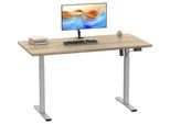 Schreibtisch VCM "Schreibtisch höhenverstellbar Lona 110x50", braun (silber, sonoma, eiche), B:110cm T:50cm, Tische, Schreibtisch