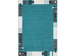Teppich ANDIAMO "LAGERRÄUMUNG" Gr. 1, blau (türkis, höhe 7 mm), B:60cm L:110cm, Kunstfaser, Teppiche, Teppich, Sonderposten, moderne Designs, verschiedene Qualitäten & Höhen