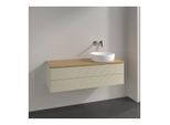 Villeroy und Boch Antao Waschtisch-Unterschrank L23111HJ mit Beleuchtung, 120x36x50cm, Waschbeckenplattenfarbe honey oak, silk grey matt lacquer