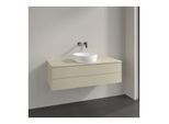 Villeroy und Boch Antao Waschtisch-Unterschrank K21050HJ 120x36x50cm, Hahnloch, Waschbeckenplattenfarbe Lack, silk grey matt lacquer