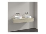 Villeroy und Boch Antao Waschtisch-Unterschrank L13150HJ 120x19x50cm, Hahnloch, Waschbeckenplattenfarbe Lack, silk grey matt lacquer