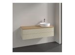 Villeroy und Boch Antao Waschtisch-Unterschrank L23151HJ mit Beleuchtung, 120x36x50cm, Hahnloch, Waschbeckenplattenfarbe honey oak, silk grey matt lacquer