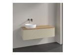 Villeroy und Boch Antao Waschtisch-Unterschrank L33111HJ mit Beleuchtung, 120x36x50cm, Waschbeckenplattenfarbe honey oak, silk grey matt lacquer